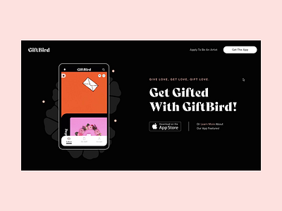 Giftbird Saas Website animation app branding creative agency flat homepage landing page saas saas website