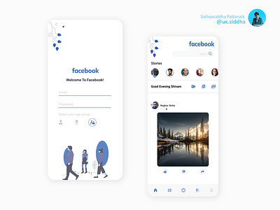 Facebook app redesign. app app design appdesign branding concept design facebook figma flat logo ui ui ux ui design uidesign uiux uiuxdesigner ux uxdesign