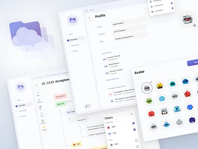 Portal design accountants avatar cloud interface portal profile responsive robots ui uiux ux web webdesign