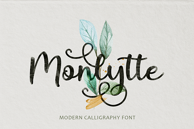 Monlytte calligraphy fonts logo opentype watercolor