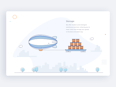 UGI - Web #4 boxes branding city clouds design flat illustration illustrator outline shipping box shipping company sketch storage trees ui ux vector web zeplin