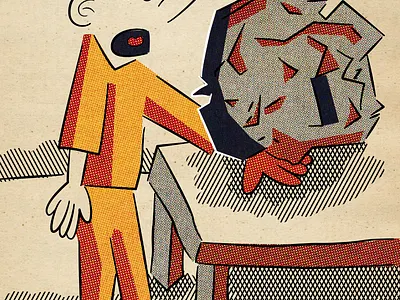 Boulder cartoon characters illustration vector