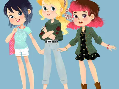 Girl besties! character design children book illustration childrens book cute illustration digital illustration illustration kidlitart