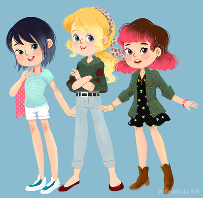 Girl besties! character design children book illustration childrens book cute illustration digital illustration illustration kidlitart