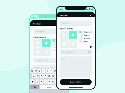 Do Task App – Create new task button inputs matrix mobile mobile app mobile design switches task management tasks uidesign