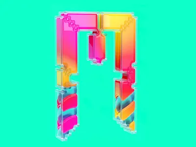 Letter M 3d c4d dailyrender desing everyday art gradient illustration octane plastic render texture typography