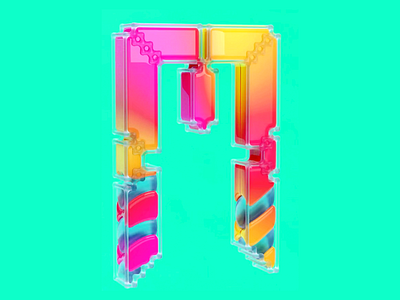 Letter M 3d c4d dailyrender desing everyday art gradient illustration octane plastic render texture typography