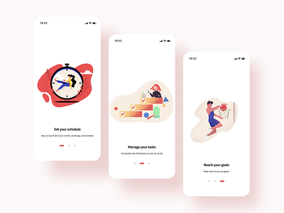 Onboarding UI for productivity app app design figma illustraion minimal minimalism mobile mobile app mobile ui onboard onboarding onboarding screen onboarding ui simple ui ux