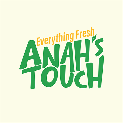 Anna Touch freelance fresh freshfood green green logo illustrator leaf lettering logo logodesign logotype vector