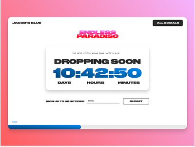 DailyUI 14 - Countdown Timer 100daysofui album countdown app countdown timer couple dailyui design gradient minimal release countdown ui ux web