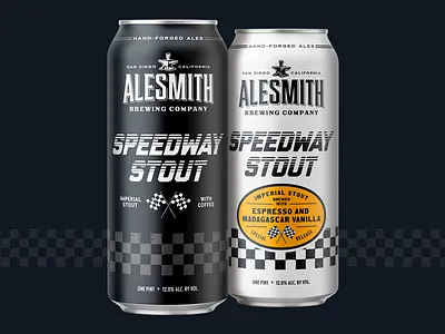 Speedway Stout beer can cars craft beer design flags grunge illustration packaging racing speedway vintage