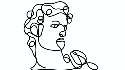 The David art michelangelo rennaisance sculpture single line single line art single line drawing the david