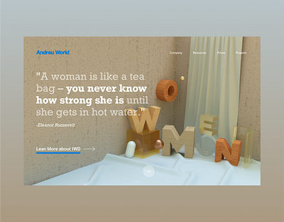 Daily UI - 036. Desktop Homepage 100 challenge andreu world daily ui daily ui challenge desktop design international womens day internationalwomensday redesign ui challenge