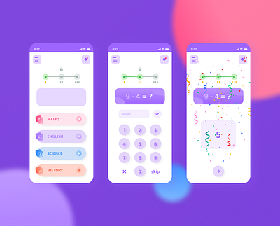 educational app app cleen education app glass glassmorphism purple ui uiux ux