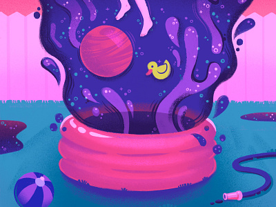 Fantastic Planet bright celestial digitalart editorial galaxy illustration lealani outerspace planets procreate rubber duck space