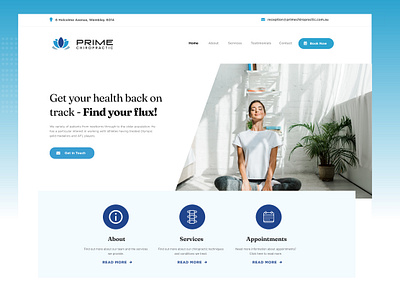 Prime Chiropractic - UI Design Landing Page design minimal typography ui ux web webdesign website xd xd design