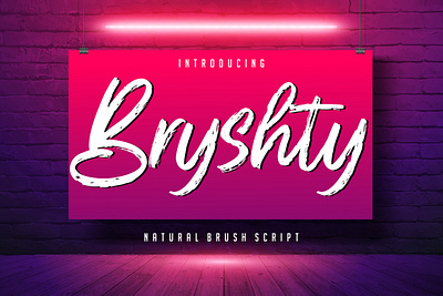 Bryshty Natural Brush Script branding brush calligraphy handwriting handwritten logo quotes script signature typography