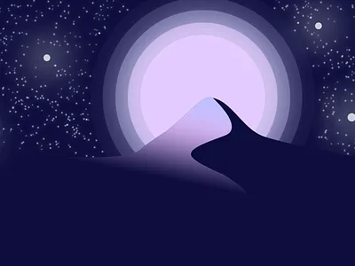 Landscape Night design illustration landscape moon night photoshop art stars