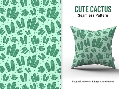 Cute Cactus - Seamless Pattern cactus cactus illustration colorful design illustration organic patterns seamless pattern summer