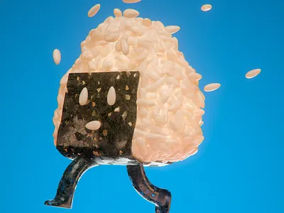 ONIGIRI 3d c4d character cute food illustration
