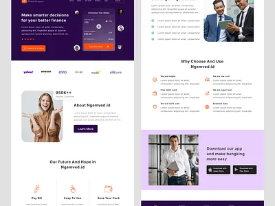 Ngemved.id - Web Money Management app design branding business clean design clean ui design designer landingpage money money management money transfer transfer money typogaphy ui uidesign ux uxdesign webdesign