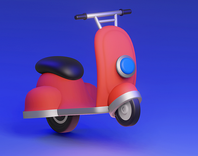 Delivery Bike 3D 3d blender branding delivery design food illustration ux vector