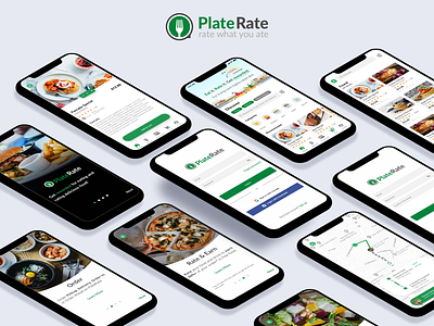 Platerate green green logo mobile mobile app design mobile apps mobile design mockup ui uidesign uiuxdesign