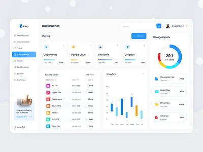 SaaS - File Management Dashboard admin dashboard analytics app branding chart charts customer list dashboard dashboard app dashboard cards dashboard design dashboard ui filter minimal design saas sales analytics sales list table ui ux design web app