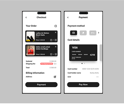 A Simple Credit Card Checkout UI app app ui cart credit card payment creditcard creditcardcheckout dailyui dailyui 002 minimal modern modern design monotone payment payment app payment page receipt simple simple design ui ux