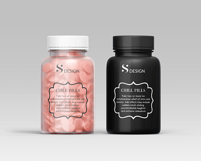 Pills Jar illustration label design logo logo design product design products label design vector