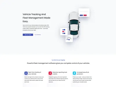 GPS Tracking Landing Page gps tracker landing page landing page design reactjs vehicles webdesign website