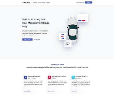 GPS Tracking Landing Page gps tracker landing page landing page design reactjs vehicles webdesign website