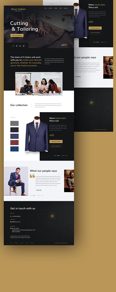 Mens Tailors bootstrap4 clothing design design photoshop tailor typography ui ux vector web