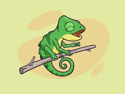 Chameleon animals art cute illustration vector