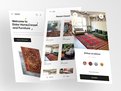 Didar Mobile view app app design application carpet ecommerce filter furniture app furniture store homepage mobile mobile app mobile design mobile ui mobile view product product page shop sort uidesign