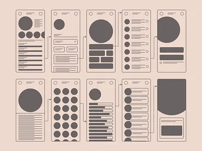 Wireframes app design figma flat graphic design illustration illustrator minimal ui vector wireframes