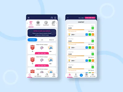 Fantasy Sports App basketball cricket dream 11 fantasy basketball fantasy cricket app fantasy football fantasy rugby football mobile app ui rugby sports sports app sports design uiux