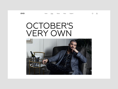 OVO store 2021 design drake e commerce e shop ecommerce home page home screen homepage minimalism minimalist minimalistic ovo store store design ui uidesign web webdesign website