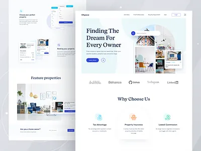 Real Estate Home page I Ofspace 2021 trend agency website branding home buying interaction design landing page landing page design logo marketing page ofspace property marketing real estate real estate branding real estate logo trend typography user experience visual design website design