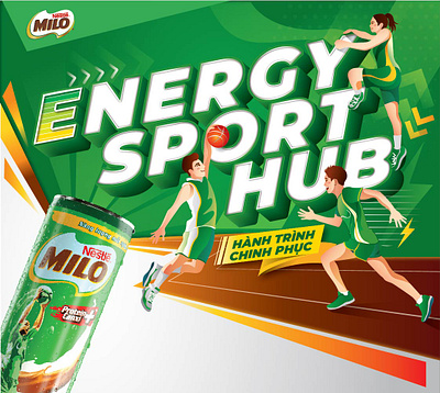 MILO SPORT HUB children green illustration milocan sports
