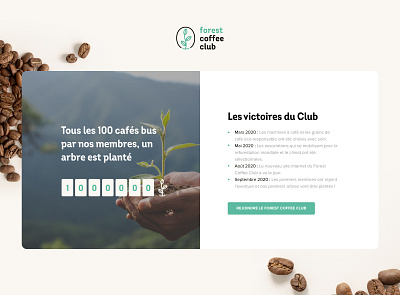 Forest Coffee club - The counter bean club coffee coffee bean coffee machine counter dailyui sustainability sustainable timeline tree trees victory