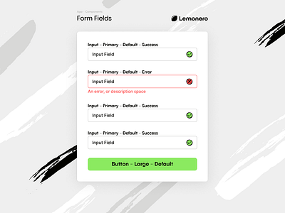 Form Field - Lemonero (DS) design system error figma figma design form form design form field forms icons layout success ui ui design