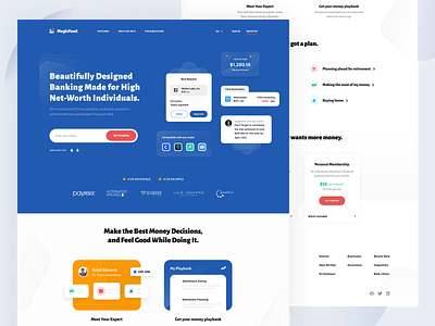 MagicFund - Landing Page blue clean design exploration finance fund landing page management minimal saas saas landing page ui ux web design website