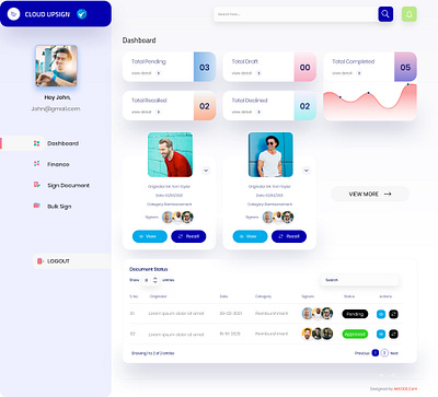 Cloud Upsign Dashboard Design branding design illustration ui uidesign uiux ux uxdesign