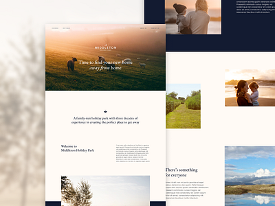 Middleton Holiday Park homepage design hospitality landing page ui ux web