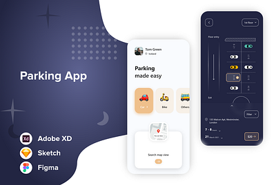 Parking Mobile App UI Design adobe xd app app design art creative design graphic design illustration inspiration mobile app mobile design mobile ui mobile ui design mobile ui ux ui uiux uiux designer uiuxdesign uiuxdesigner uxdesign