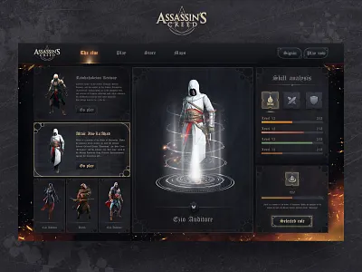 Creed Assassin PC version redesigned game game design game ui game uiux web design 应用界面设计