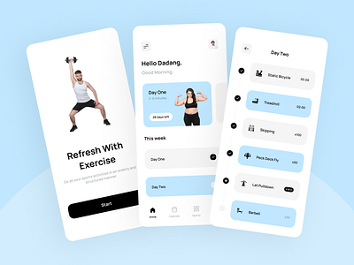 Letoy - Fitness App Mobile App app ui clean design fitness app home management app minimalist mobile mobile app mobile design mobile ui onboarding uidesign