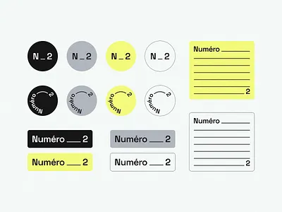 Numéro_2 stickers brand branding concept design identity logo logotype new type typography