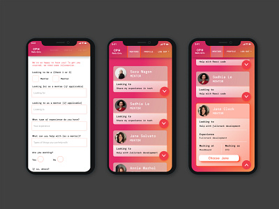 Rails Girls Copenhagen Mentorship App branding design ui